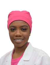 Load image into Gallery viewer, Satin Lined Scrub Cap Fuchsia Pink
