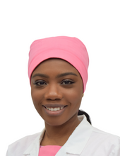 Load image into Gallery viewer, Satin Lined Scrub Cap Rose Pink
