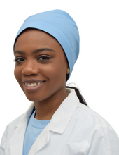 Load image into Gallery viewer, Satin Lined Scrub Cap Ciel Blue
