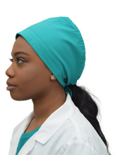 Load image into Gallery viewer, Satin Lined Scrub Cap Teal Green
