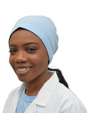 Load image into Gallery viewer, Satin Lined Scrub Cap Sky Blue
