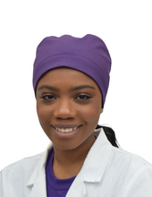 Load image into Gallery viewer, Satin Lined Scrub Cap Dark Purple
