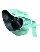 Load image into Gallery viewer, Satin Lined Scrub Bonnet Seafoam Green
