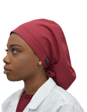 Load image into Gallery viewer, Satin Lined Scrub Bonnet Dark Berry
