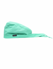 Load image into Gallery viewer, Satin Lined Scrub Bonnet Seafoam Green
