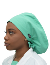 Load image into Gallery viewer, Satin Lined Scrub Bonnet Seafoam Green
