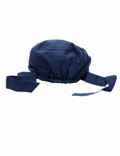 Load image into Gallery viewer, Satin Lined Scrub Bonnet Dark Blue
