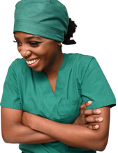 Load image into Gallery viewer, Satin Lined Scrub Cap Hunter Green
